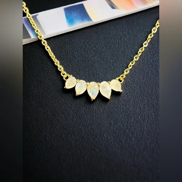 Moonstone Gold Necklace - Picture 1 of 2